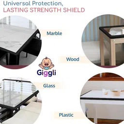 giggli Baby Safety Edge & Corner Guard Set – 1 Edge Guard (2M) + 8 Corner Guards image 2