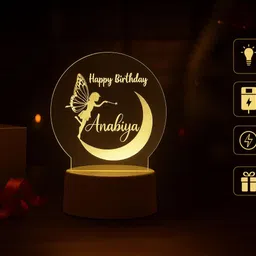 isthir Personalized Birthday LED Acrylic Night Lamp Night Lamp image 3