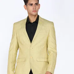 park avenue Men Self Design Single Breasted Formal Blazer-picture-26