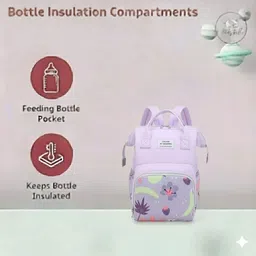 baby holic Baby Diaper Bag for Mothers | Black Maternity Backpack with Teddy Design TRAVELLING DIAPER BAG image 2