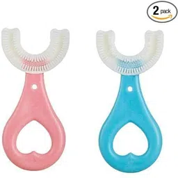 Manual Whitening Toothbrush Silicone Brush Tooth Brush for 2-9 Years U-Shape Ultra Soft Toothbrush-image-41
