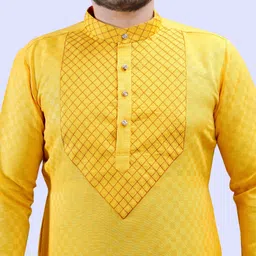 tibra collection Men Embroidered Cotton Blend Straight Kurta image 4