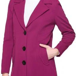 aayat Women Solid Single Breasted Casual Blazer image 3
