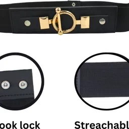 niddleman Women Casual, Evening, Formal Black Artificial Leather Belt-picture-13