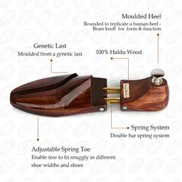 LOUIS STITCH 1 Pair of Haldu Wood Shoe tree with Brass Spring and Pipe - Size 6 or 7 Shoe Tree image 4