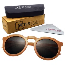 Peter Jones Eyewear Unisex Round Sunglasses with UV Protected Lens-3319BR image 4