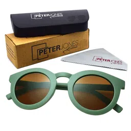 Peter Jones Eyewear Unisex Round Sunglasses with UV Protected Lens 13052GR_S image 3