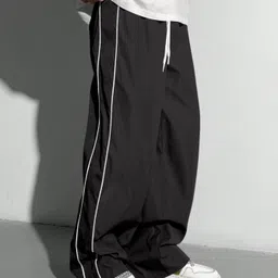 rajovati Men Striped Black Track Pants image 4