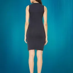 design plus fashion Women Bodycon Black Midi/Calf Length Dress image 2