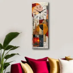 olive tree Multicolour Rectangle 24 Inches Wooden Wall Clock-picture-34