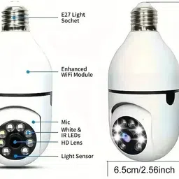 SROPX 360° Panoramic Wi-Fi Bulb CCTV Camera with 1080p HD & Night Vision Security Camera image 4