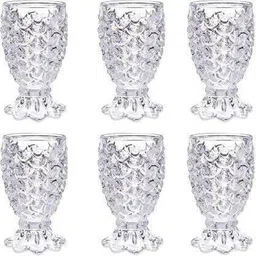 navpath (Pack of 6) (Pack of 6) Crystal Clear Pineapple Shaped Glass Set (180 ml, Glass) Glass Set Water/Juice Glass-picture-16