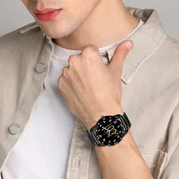 skoal ALLAH Design Stylish Black Silicone Strap Wrist Watch for Muslim Men and Boys Analog Watch - For Men ALLAH-AVO-BLK-CDBLK image 2