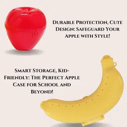 frogtail 2 Banana and 2 apple Case for School Kids 4 Containers Lunch Box image 2