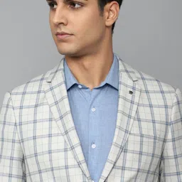 louis philippe Men Checkered Single Breasted Formal Blazer image 4
