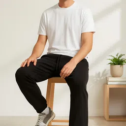 tedwoods Men Solid Black Track Pants image 5