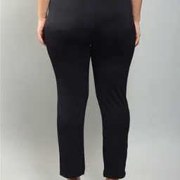 plus size Women Relaxed Black Polycotton Trousers image 2