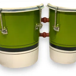 dholx Premium Handcrafted Wooden Bongo Drum | Lightweight & Durable | Green & White | Wooden Bongo image 4