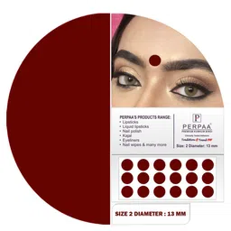 PERPAA Set of 16 Premium Velvet Sticker Kumkum Bindi Flaps - Red + Maroon + Burgundy + Black image 4