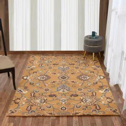 presto Gold Traditional Wool 6 ft x 9 ft Hand Tufted Carpet image 1