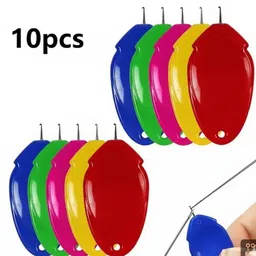 khusha creations 10 Pcs Needle Threader Set for Hand Sewing, Embroidery & Machine Needles image 2