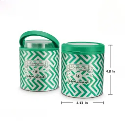 trueware Orchid 750Ml Green Plastic (Set of 2) Airtight Container image 3