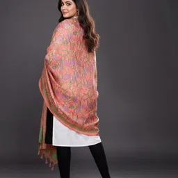 dripdin Khadi Silk Animal Print Pink Men Dupatta image 2