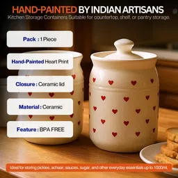 m’majolica Ceramic Pickle Jar - 1000 ml image 3