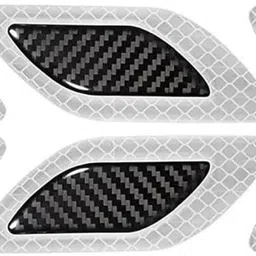 dhruv hub White Reflective Hood Sticker Car Bumper Carbon Fiber Anti Scratch Cover Car Reflector Light-picture-14