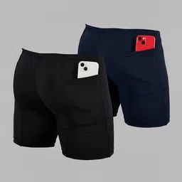 troopline Solid Men Black, Dark Blue Tights image 1