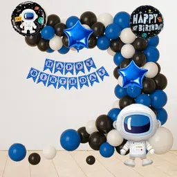 giftella Solid Astronaut balloon set with happy birthday banner & foil balloons space theme Balloon-picture-23