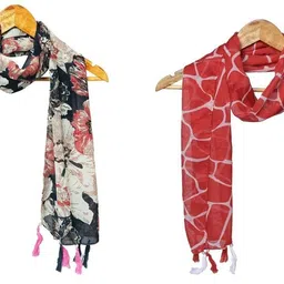 mss fashion Printed Chiffon Women Multicolor Stole, Scarf, Fancy Scarf-picture-30