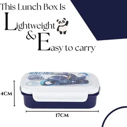 nabhya Steel Plastic Air Tight Spill Proof ,Tiffin Boxes for With Plastic Katori 2 Containers Lunch Box image 4
