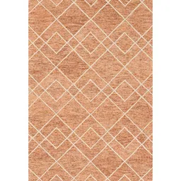 saraswati global Orange Geometric Wool 4 ft x 6 ft Hand-Tufted Carpet image 2