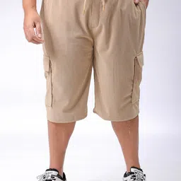 hardsoda Self Design Men Khaki Cargo Shorts-picture-13