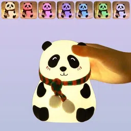 Guruvar Cute Panda Silicon Night Lamp USB Rechargeable 7 Color Changing For Kids-1227 Smart Sensor Light-picture-24