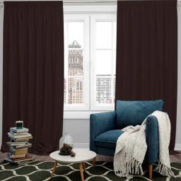parda online Brown Polyster Solid 7ft Blackout Rod Pocket Window/Door (2 Pc)-picture-42