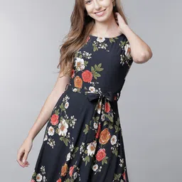 tokyo talkies Women Maxi Black Full Length Dress-picture-17