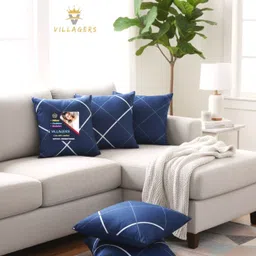 villagers Premium Cushion Set | (16x16 inch) Polyester Fibre Abstract Cushion Pack of 5-picture-38