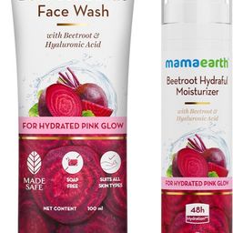 mamaearth Beetroot Natural Pink Glow Combo | Beetroot Gentle Face Wash (100ml) And Beetroot Hydraful Moisturizer (50ml) | Combo Pack-picture-49
