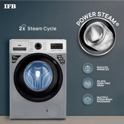 ifb 6.5 kg Steam Wash, Hard Water Wash, Active Color Protection Fully Automatic Front Load Silver image 2