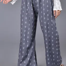 palazzo designs Pack of 2 Women Relaxed Maroon, Grey Viscose Rayon Trousers image 3
