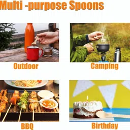 pearsilk White Compostable Spoons 25 Pack Disposable CPLA 6.2 in Disposable Wooden Cutlery Set image 3