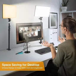 FKU 11-inch LED Panal Light 5000mAh Rechargeable Battery for Live Streaming 1200 lx Camera LED Light image 2