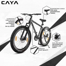 caya WARRIOR 26" Water Label Dual Disc, Triple Alloy Rims, Front Shocker 26 T (inch) Fat Tyre Cycle image 4