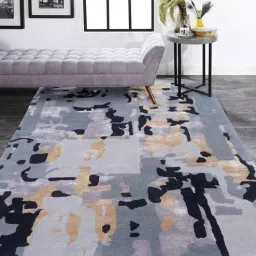 Buy Grey Wool and Viscose Abstract 6 x 8 Feet Hand Tufted Carpet by Joyrugs by littlelooms-picture-23