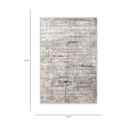 asterlane Blue Abstract Polypropylene 5 ft X 7 ft Machine Made Carpet image 2