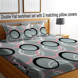 risingstar 250 TC Cotton Double Striped Flat Bedsheet-picture-16