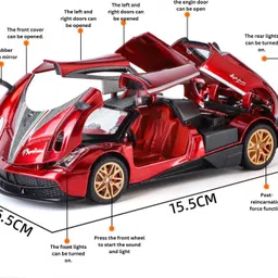 kinegic 1:32 Alloy Collectible Pagani Huayra Dinastia Toy Vehicle Pull Back Die-Cast Car image 4