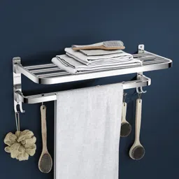 plantex Towel Rack for Bathroom/Towel Bar/24Inch Towel Holder with Towel Rod/Towel Stand Silver Towel Holder-picture-15